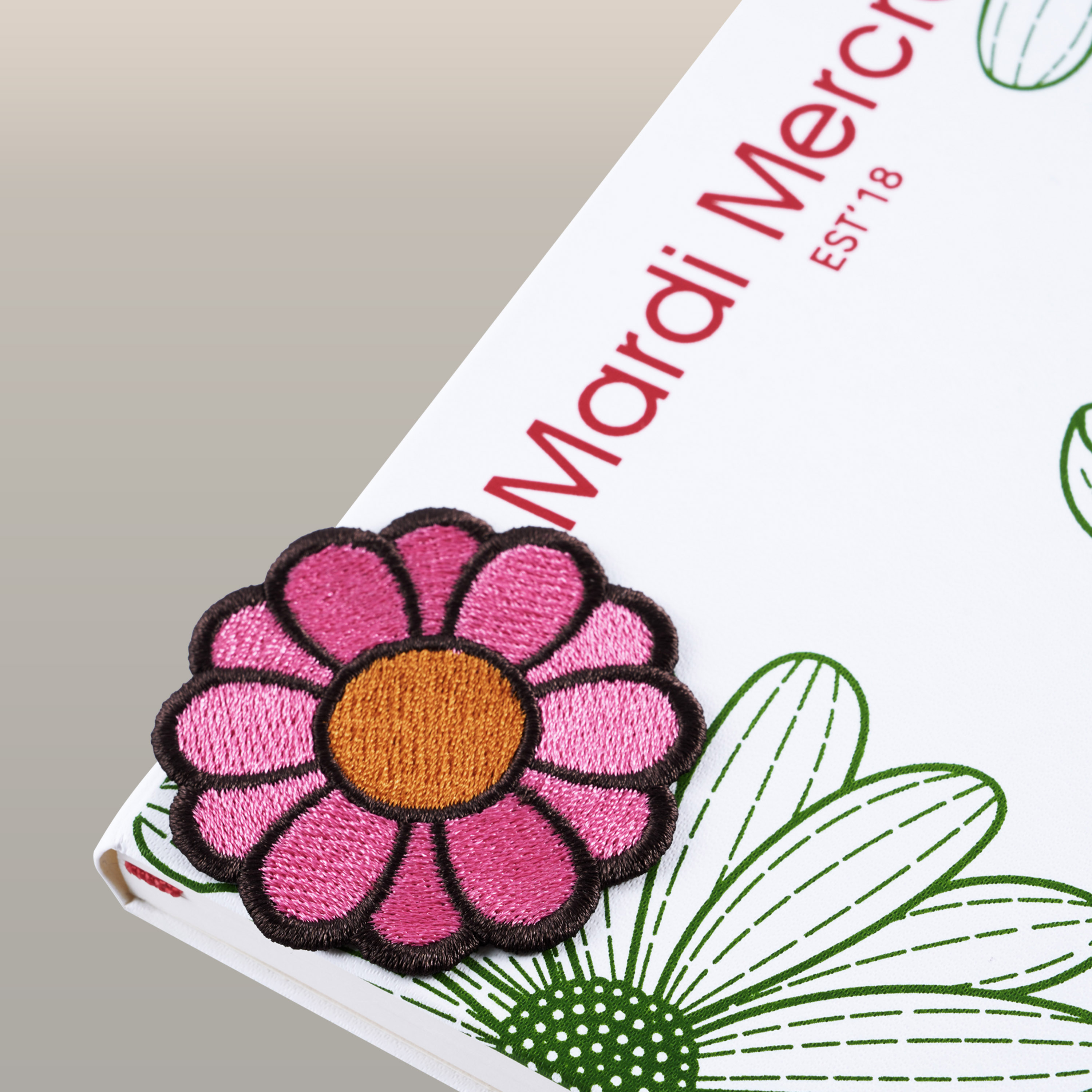 Mardi Mercredi限定版パッチ スティックオンワッペン、フラワー